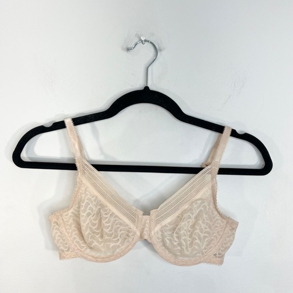 Wacoal Aphrodite beige underwire seamless mesh t shirt bra 32 C - Picture 4 of 15